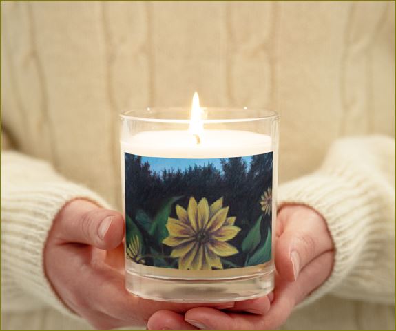 Sunflower Commitment ~ Glass Jar Soy Wax Candle