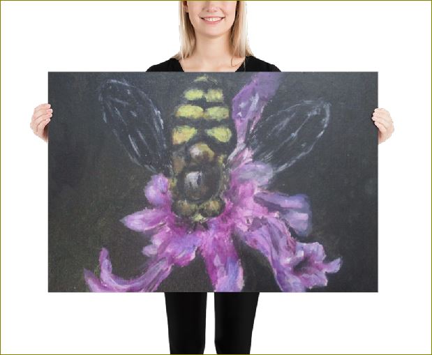 Poet and her Soul Speaking Paintings ~ prints, originals and more  Little bee Will you see Little worker bee  Original Artwork and Poetry of Artist Jen Shearer  This is a original painting printed on product.