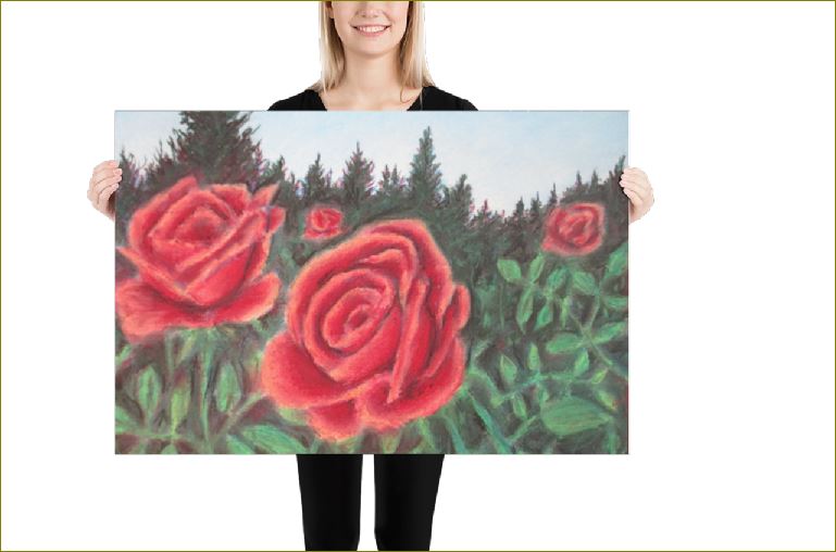 Poet and her Soul Speaking Paintings ~ prints, originals and more  Rosy red and pure A sight to cure Cure the sight Open to love Giving and receiving From above  Original Artwork and Poetry of Artist Jen Shearer   This is a original painting printed on product.