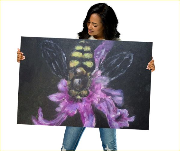 Poet and her Soul Speaking Paintings ~ prints, originals and more  Little bee Will you see Little worker bee  Original Artwork and Poetry of Artist Jen Shearer  This is a original painting printed on product.