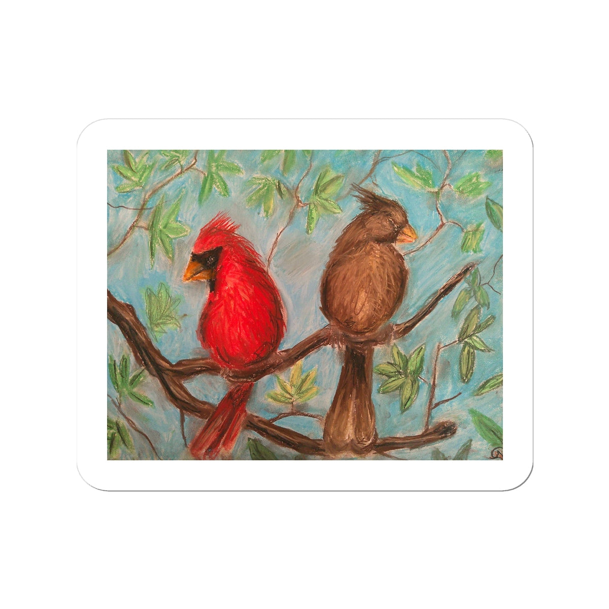 Cardinal Couple Sticker