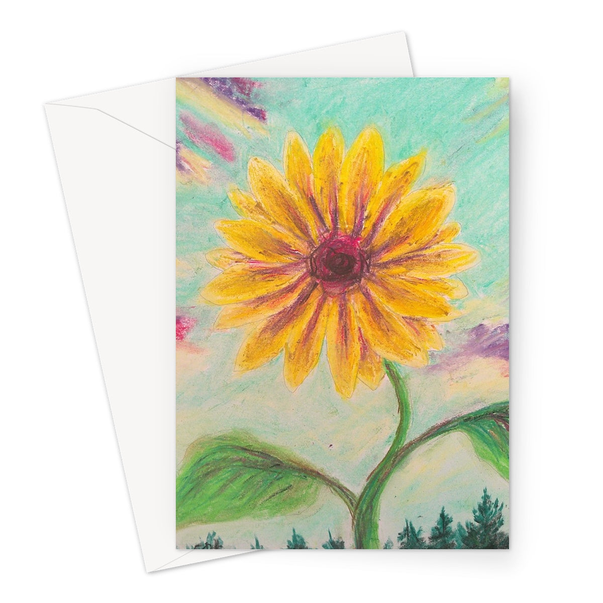 Berry Sunflower ~ Greeting Card