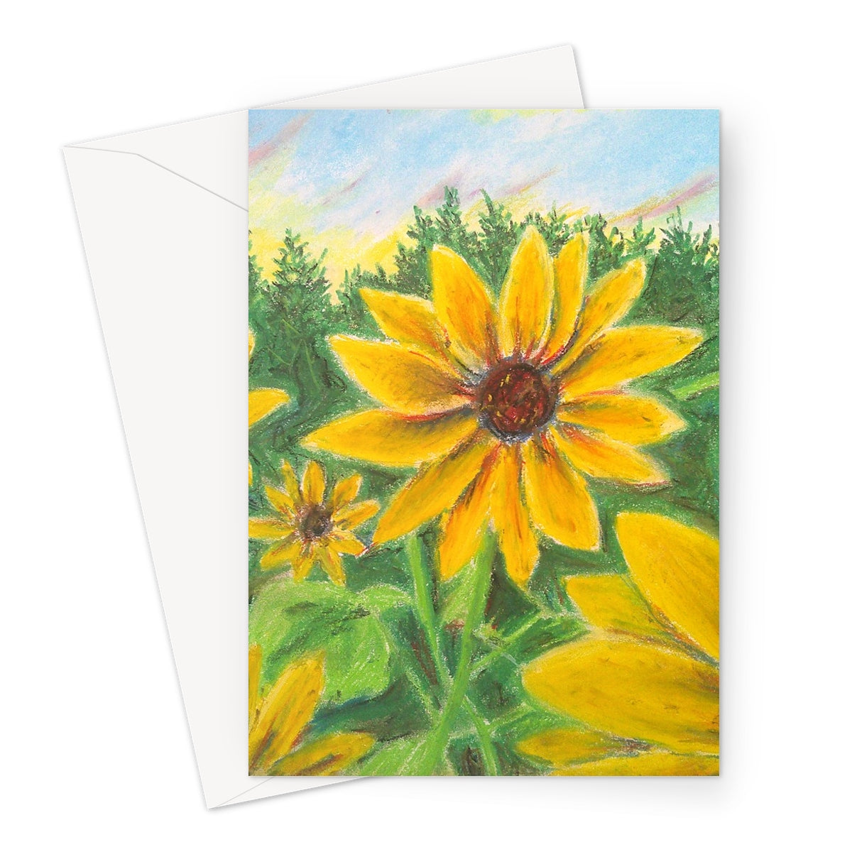 Sunflower on Rainbows ~  Greeting Card