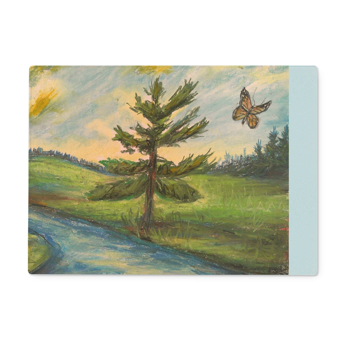 Buttered Sunset ~ Glass Chopping Board