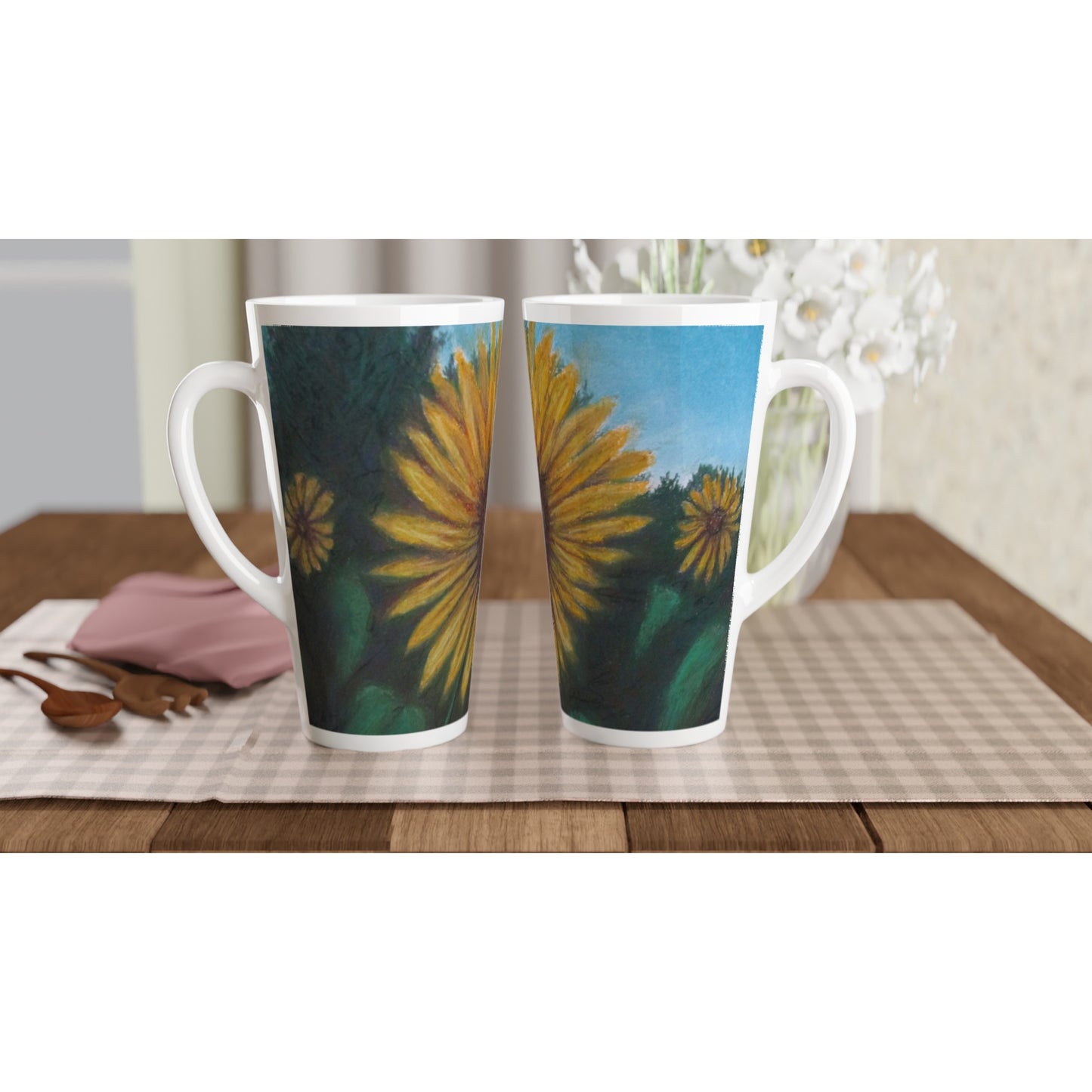 Petals of Yellows ~ Latte 17oz Ceramic Mug