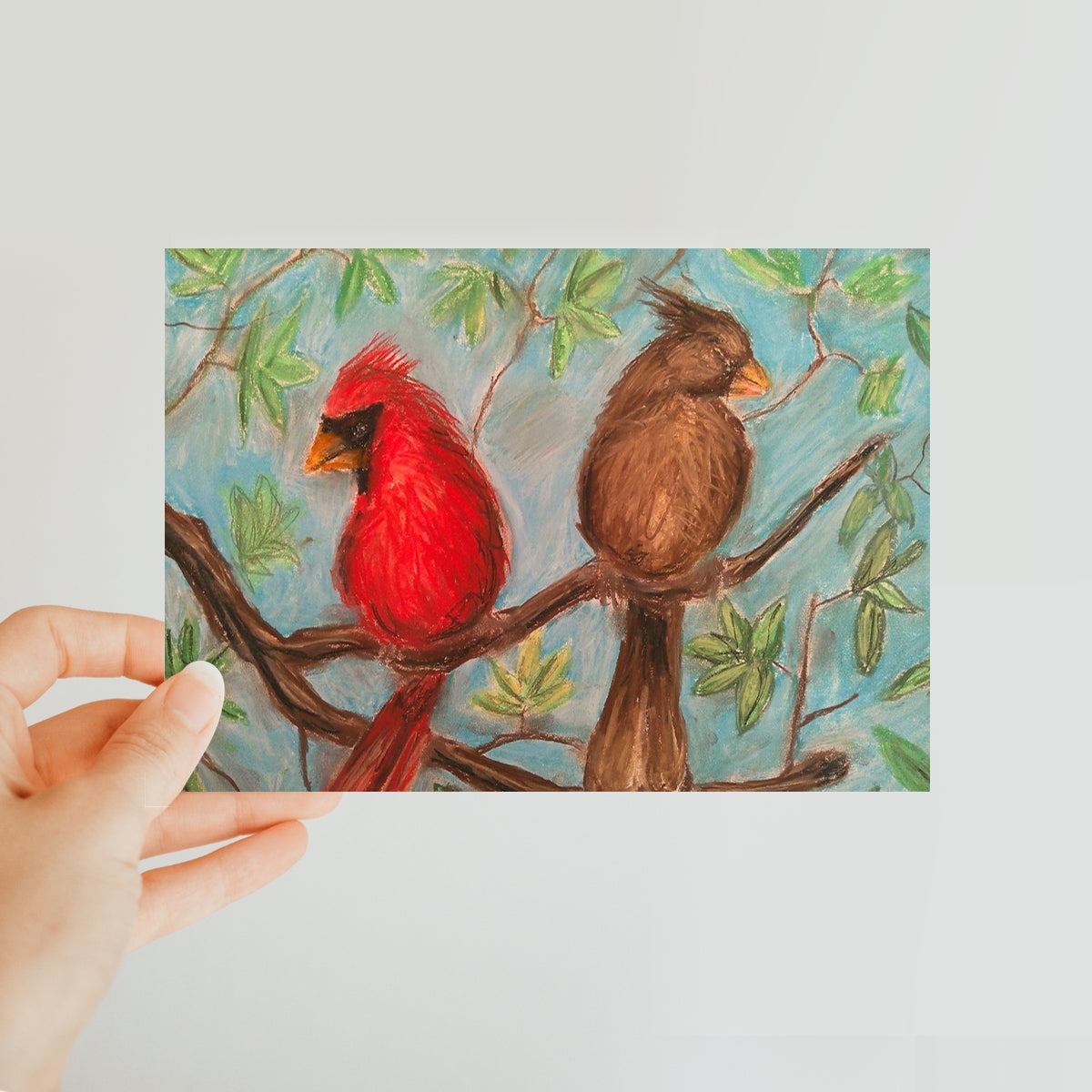 Cardinal Couple Classic Postcard