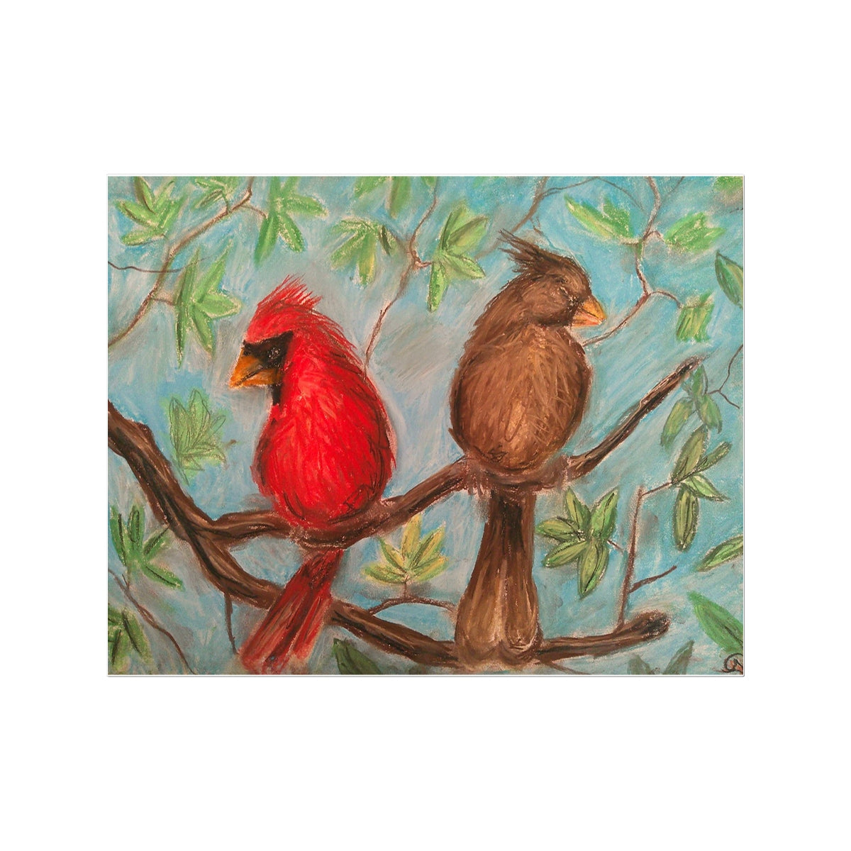 Cardinal Couple Temporary Tattoo