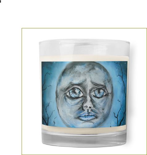 Poet and her Soul Speaking Paintings ~ prints, originals and more  A blue night Of whispering sorrow Holding the light And a pointy arrow Pointing to tomorrow  Original Artwork and Poetry of Artist Jen Shearer   This is a original painting printed on merchandise.