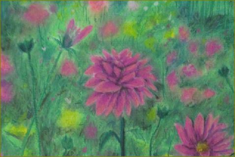 Poet and her Soul Speaking Paintings ~ prints, originals and more  In the fields wild flowers grow A playful colour flow Hiding peeking spreading light Across the lands and out of sight  Original Artwork and Poetry of Artist Jen Shearer  This is a original painting printed on product