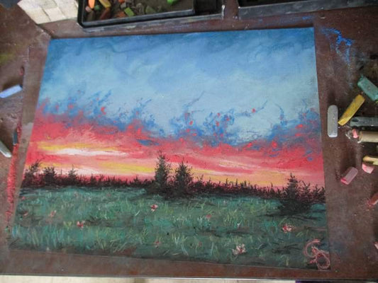 This is a original pastel artwork of Artist Jen Shearer

This original pastel piece comes framed and safely packaged with a tracking number.



"Burning sky"



Sacrifice to oh mighty

Sacrifice your best

offer only pure 

best be our own

to make sure 



Original Artwork and Poetry of Artist Jen Shearer 



11" x 14"

Soft Pastels 

Comes Framed

Free Shipping