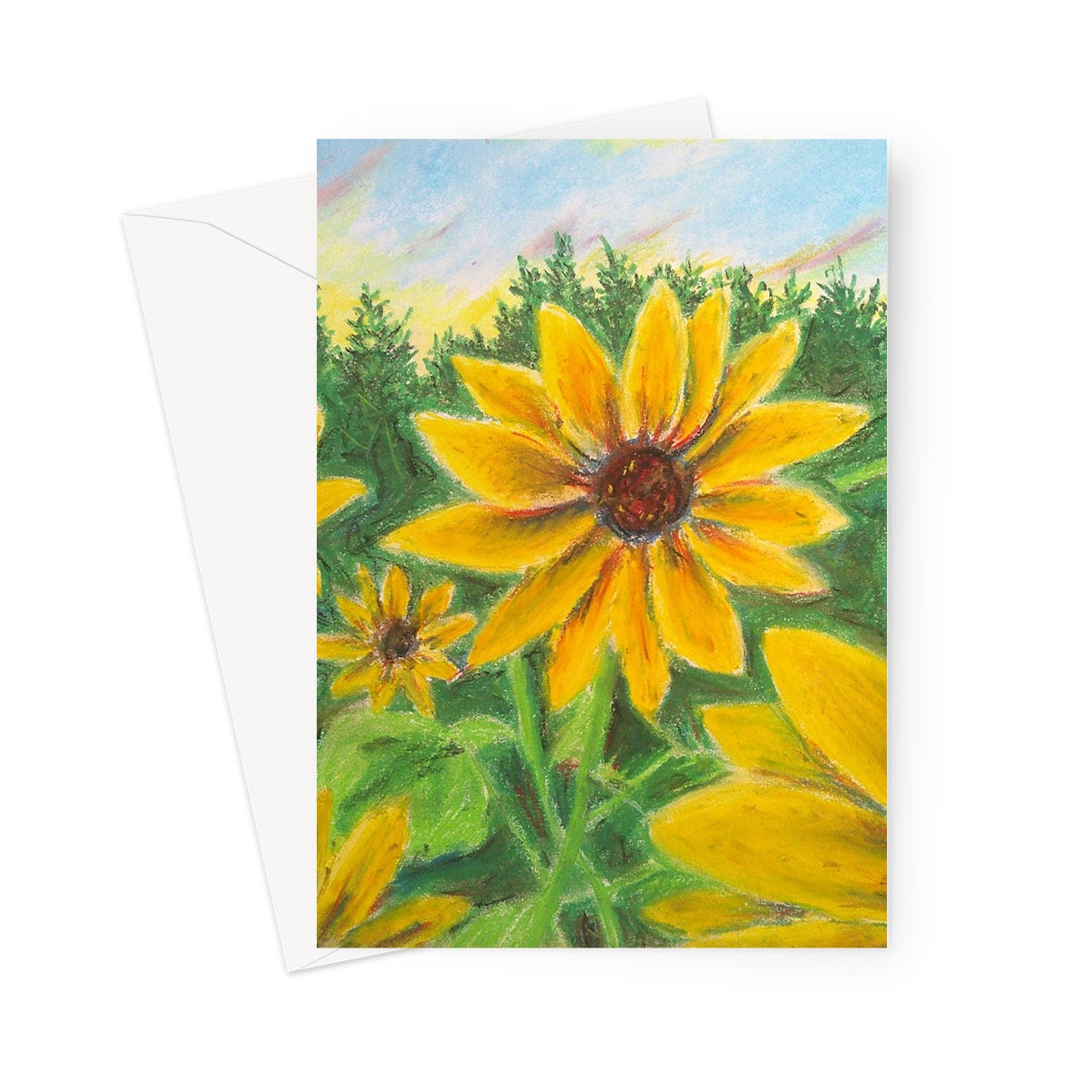 Sunflower on Rainbows ~  Greeting Card