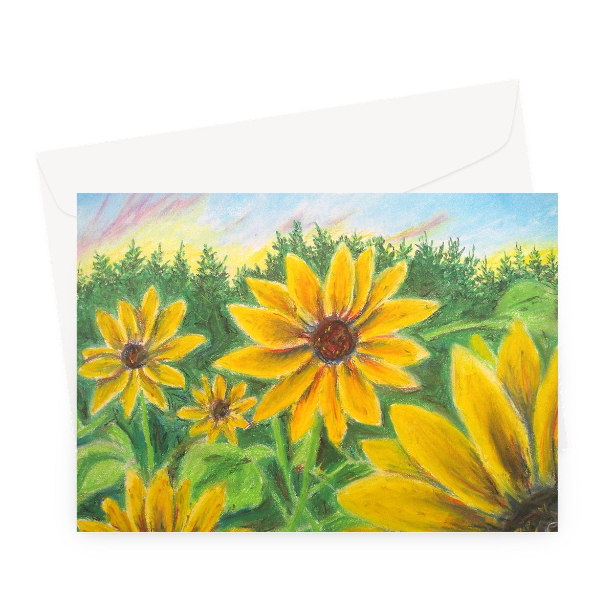 Sunflower on Rainbows ~  Greeting Card