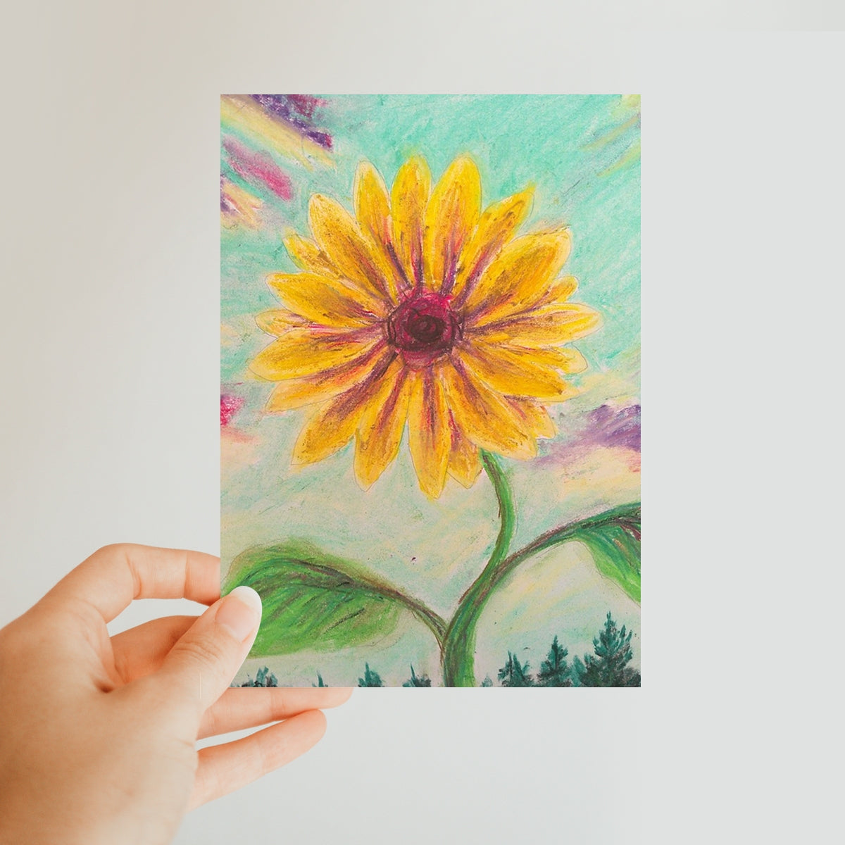 Berry Sunflower ~ Classic Postcard