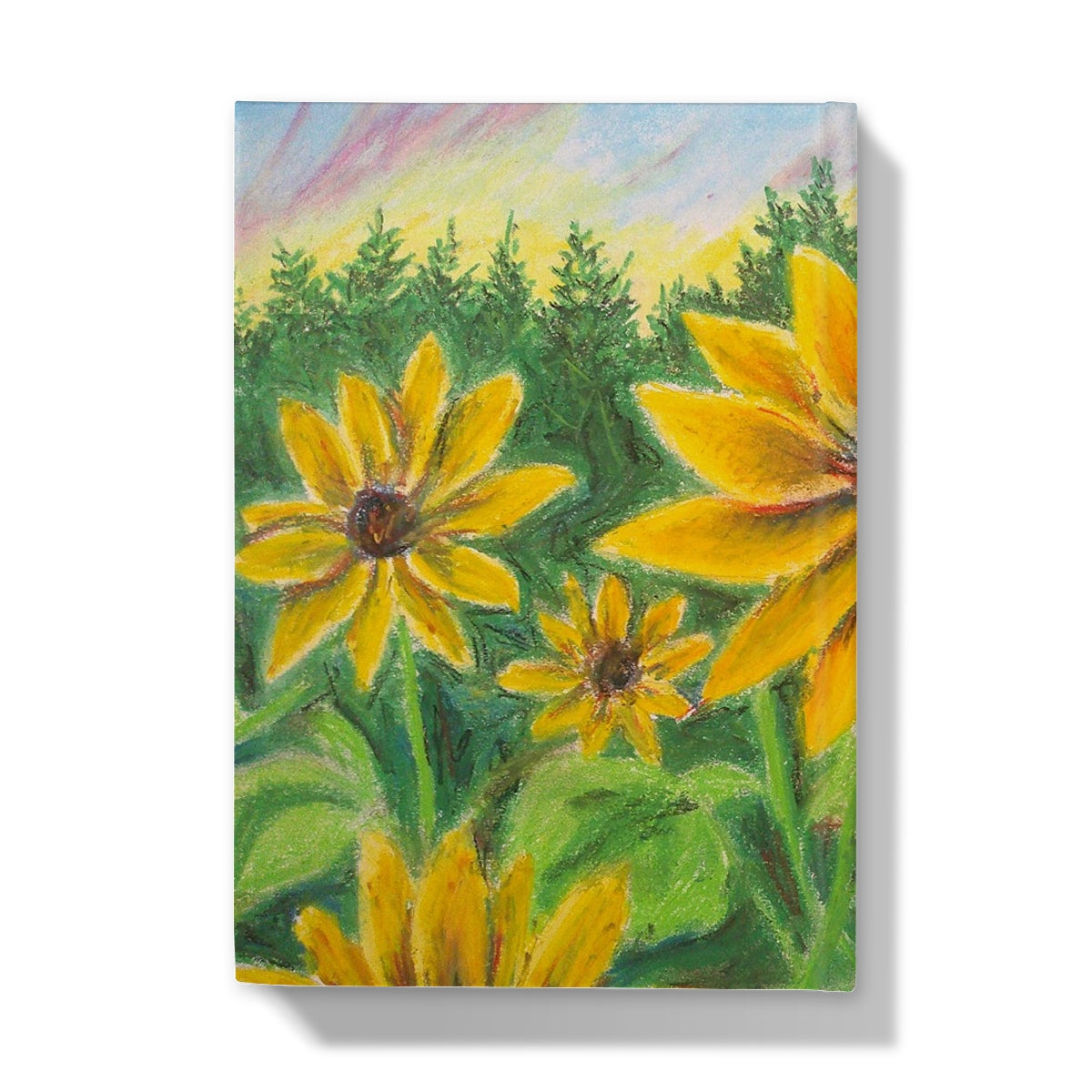 Sunflower on Rainbows ~  Hardback Journal