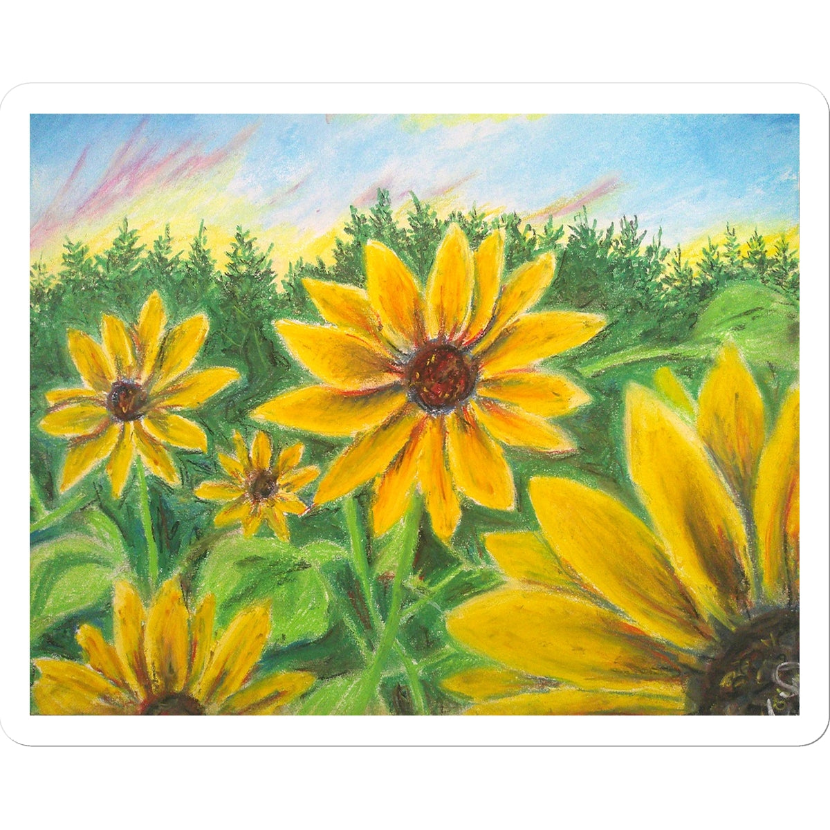 Sunflower on Rainbows ~  Sticker