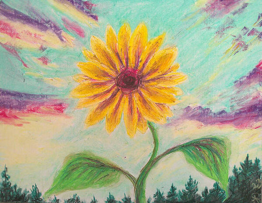 Berry Sunflower - Art Print