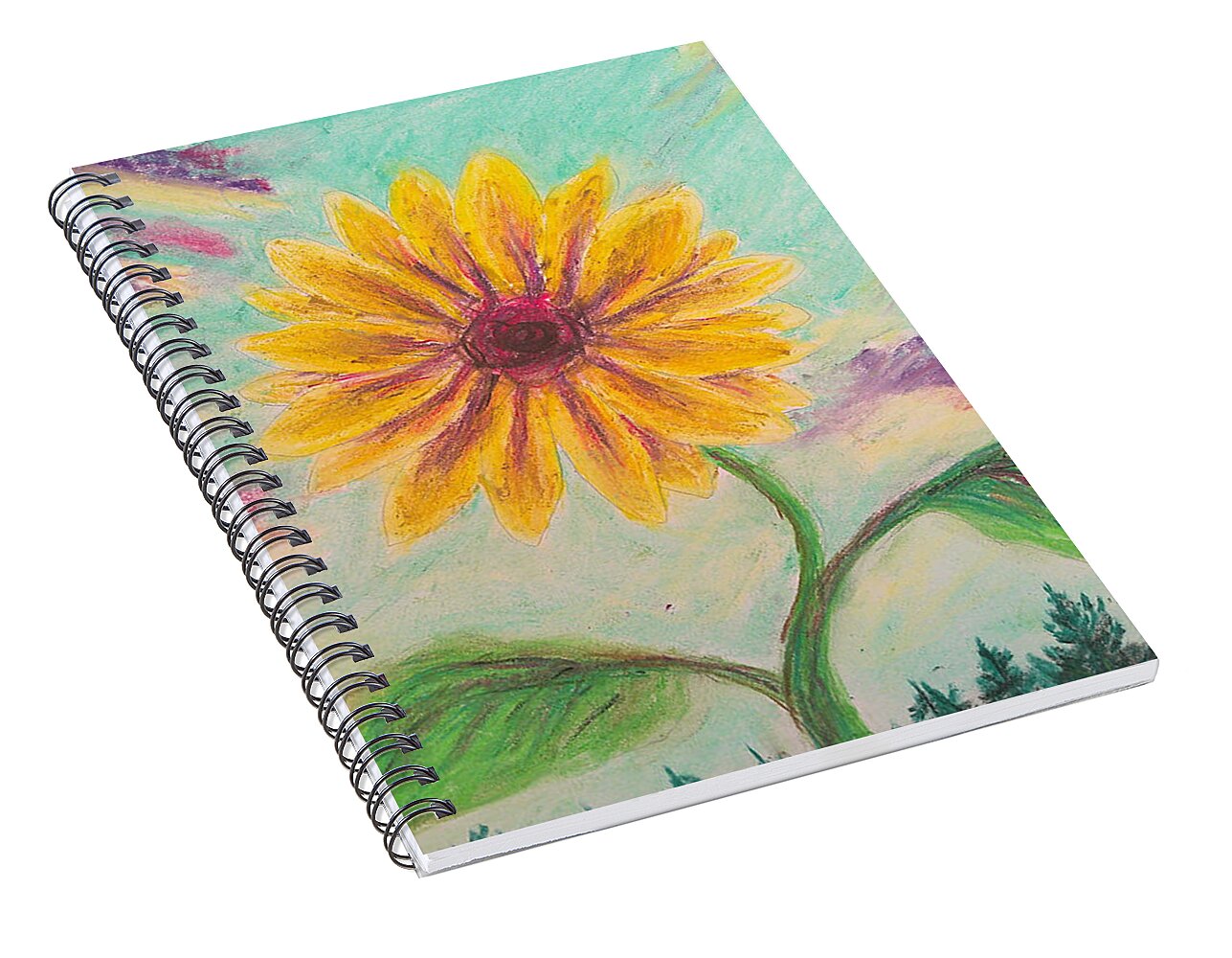 Berry Sunflower - Spiral Notebook