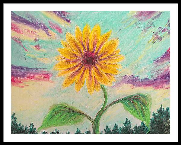 Berry Sunflower - Framed Print