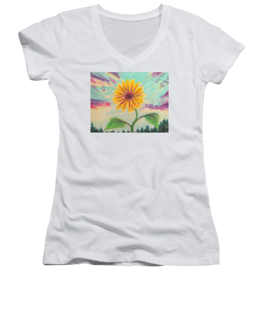 Berry Sunflower - Women's V-Neck