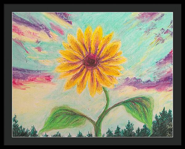 Berry Sunflower - Framed Print