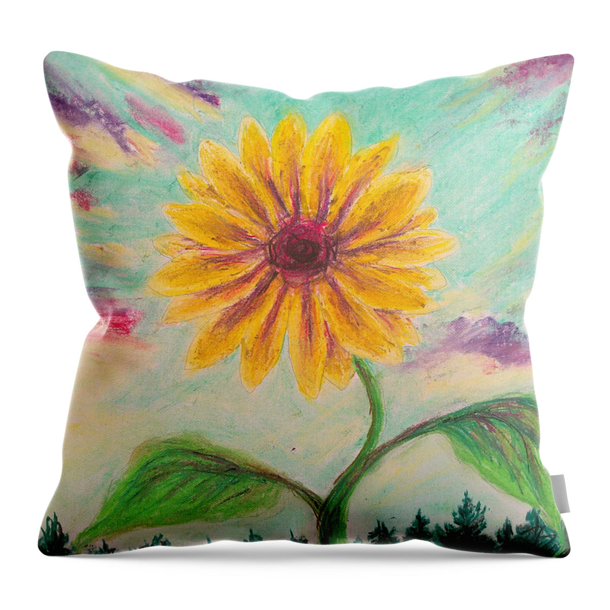 Berry Sunflower - Throw Pillow