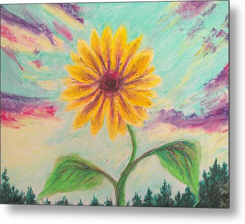 Berry Sunflower - Metal Print