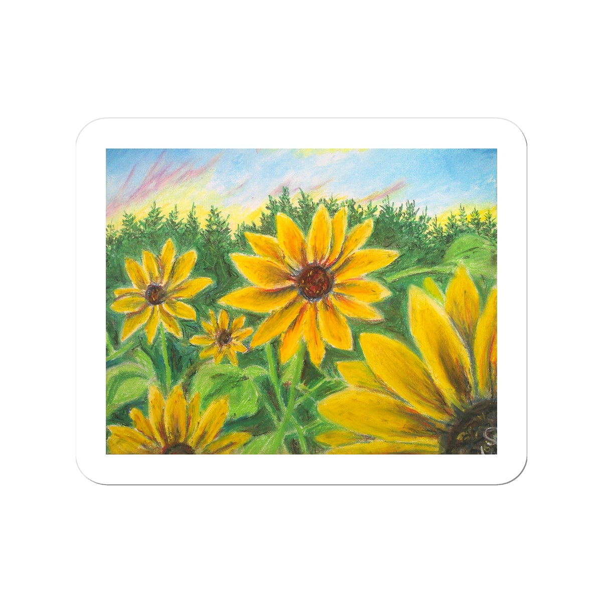 Sunflower on Rainbows ~  Sticker