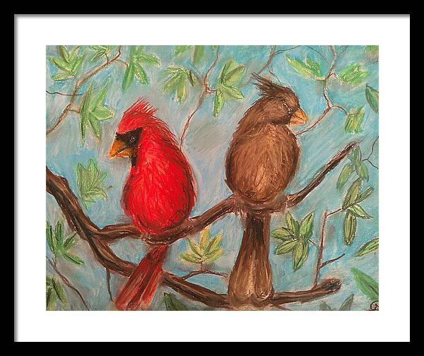 Cardinal Couple - Framed Print