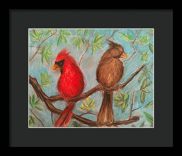 Cardinal Couple - Framed Print