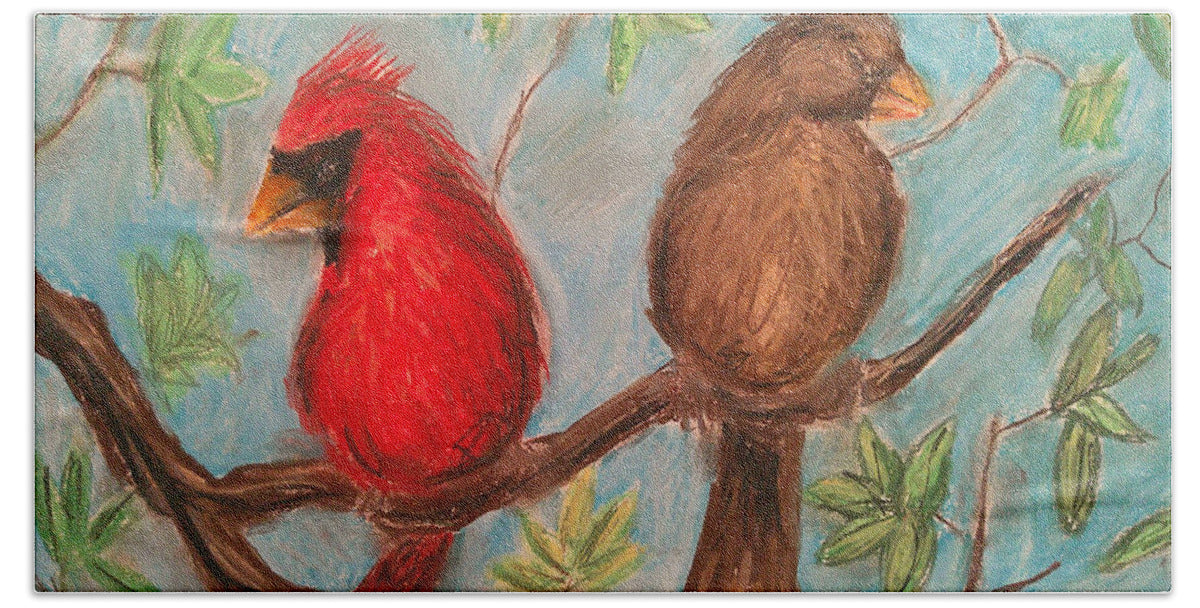 Cardinal Couple - Bath Towel