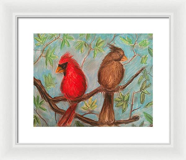 Cardinal Couple - Framed Print