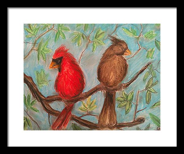 Cardinal Couple - Framed Print