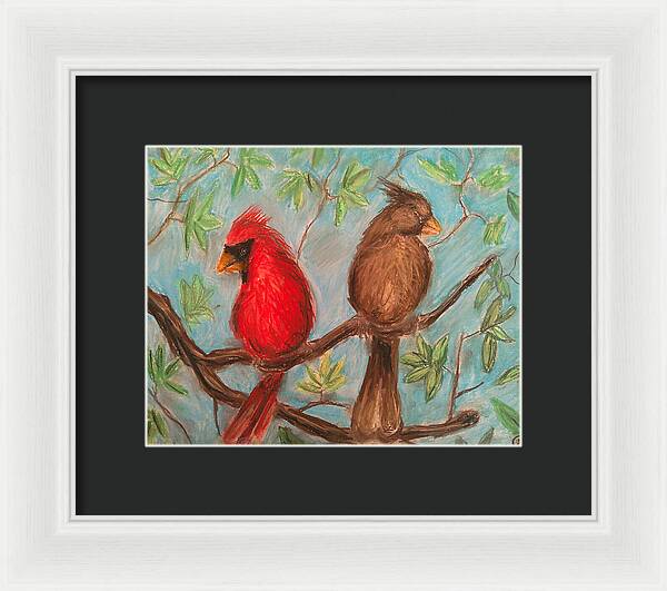 Cardinal Couple - Framed Print