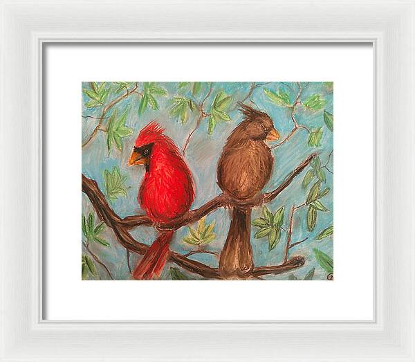 Cardinal Couple - Framed Print