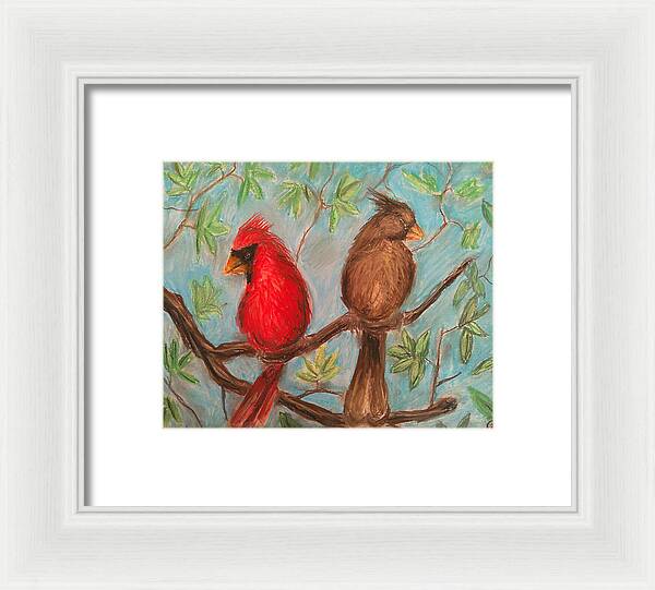 Cardinal Couple - Framed Print