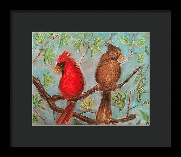 Cardinal Couple - Framed Print