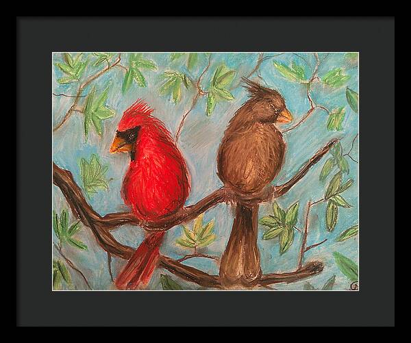 Cardinal Couple - Framed Print