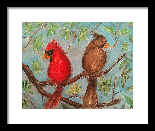 Cardinal Couple - Framed Print