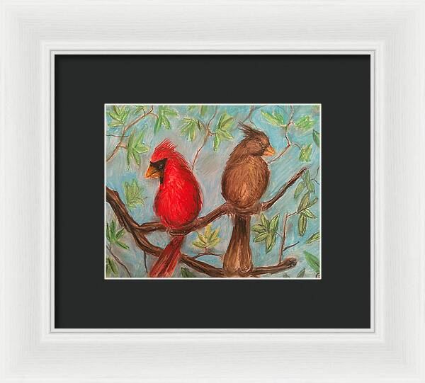 Cardinal Couple - Framed Print