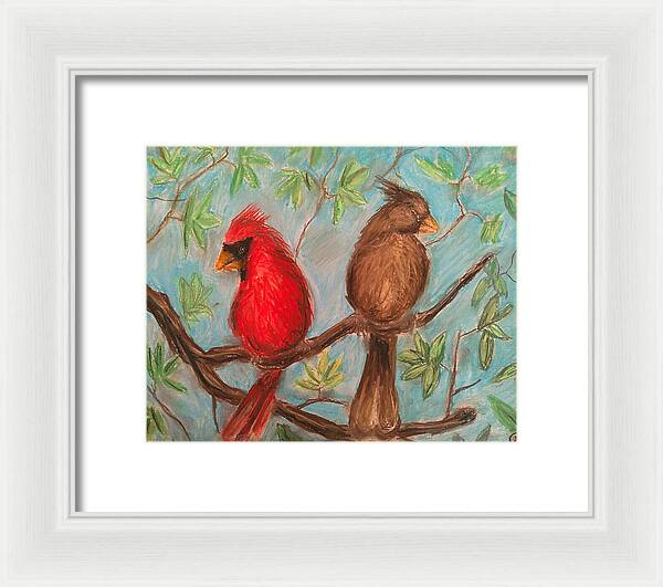 Cardinal Couple - Framed Print