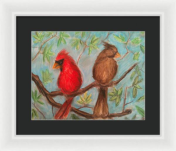 Cardinal Couple - Framed Print