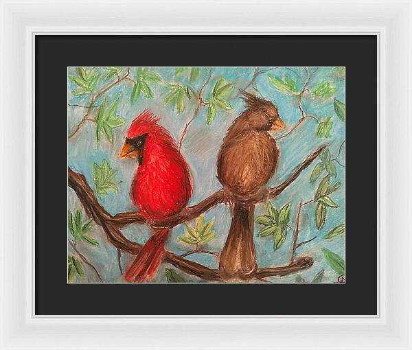 Cardinal Couple - Framed Print