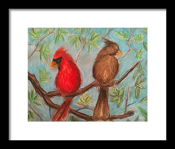 Cardinal Couple - Framed Print