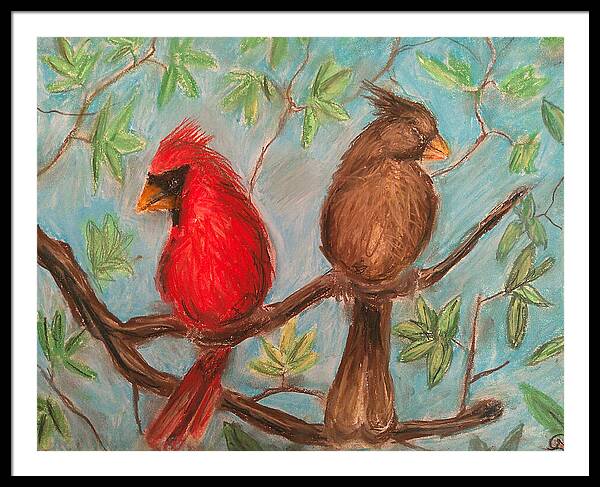 Cardinal Couple - Framed Print