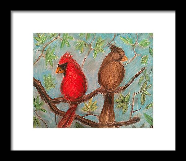 Cardinal Couple - Framed Print