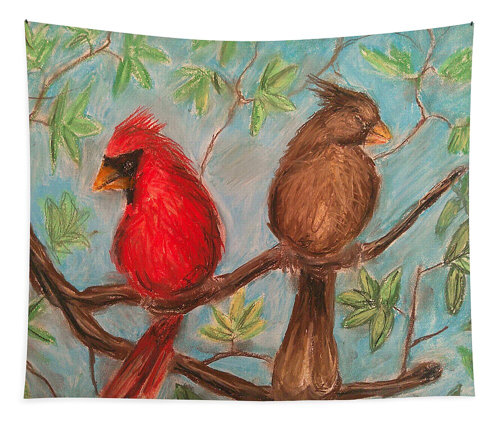 Cardinal Couple - Tapestry