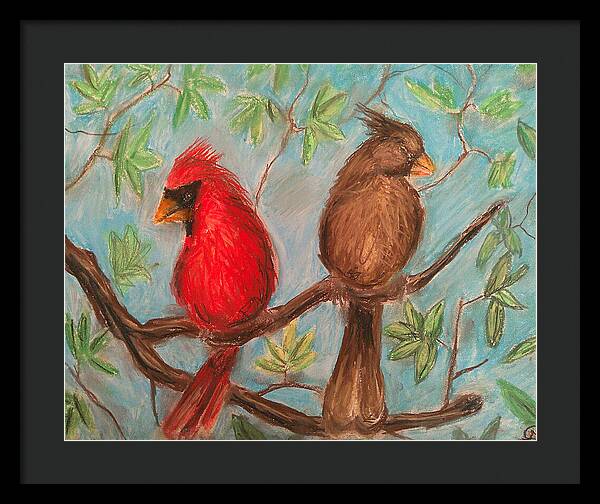 Cardinal Couple - Framed Print