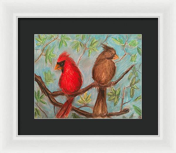 Cardinal Couple - Framed Print