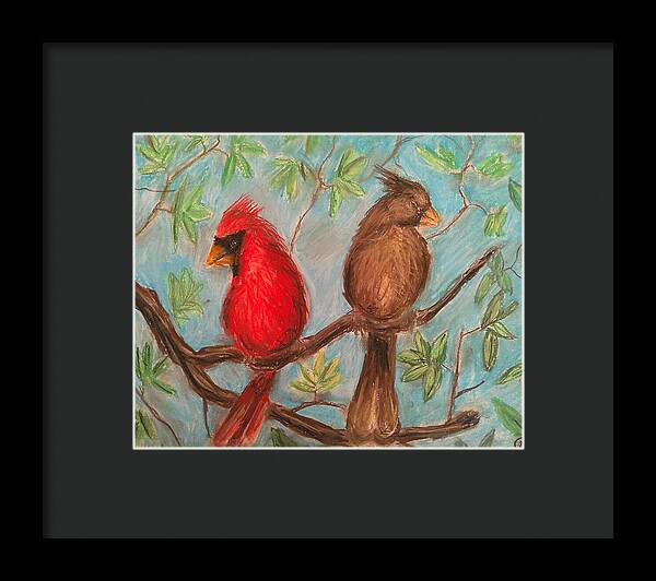 Cardinal Couple - Framed Print