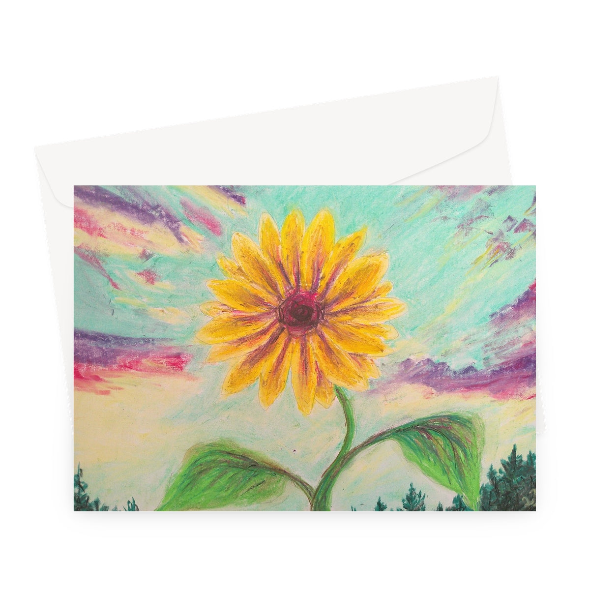 Berry Sunflower ~ Greeting Card